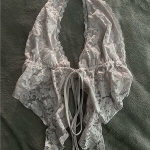White Lace Halter Top